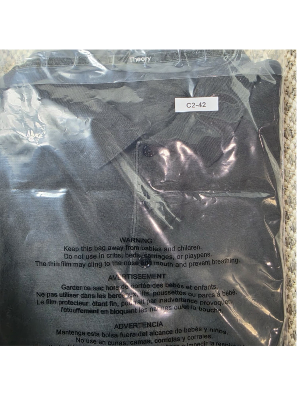 Theory Mens XL Gray Short Sleeve Polo Shirt Lightweight Minimalist - Picture 7 of 7
